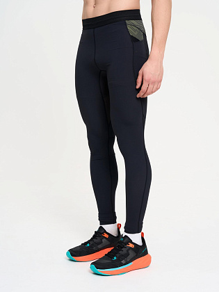 Тайтсы д/муж. Кросс 2.0 цвет черный_зеленый