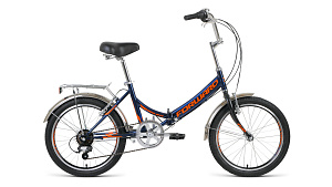 Велосипед FORWARD ARSENAL 20 2.0 складной (р.14/к.20/ск.6) темно-синий/оранжевый 2020-2021