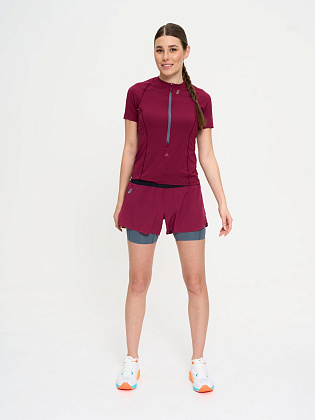 Шорты д/жен. Трейл цвет бордовый