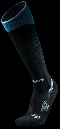 Носки UYN Run Compression One жен. Black/Turquoise
