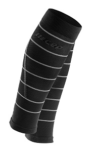 Компрессионные гетры CEP REFLECTIVE для бега, со светоотражателями мужские (чёрные)