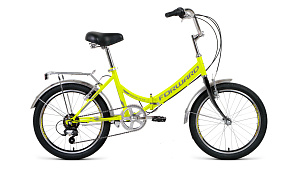 Велосипед FORWARD ARSENAL 20 2.0 складной (р.14/к.20/ск.6) ярко-зеленый/серый 2020-2021