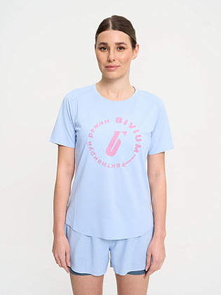 Футболка д/жен. Тайм цвет голубой