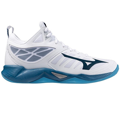 Кроссовки волейбольные WAVE Dimension Mid бел/т.син/син-голубой