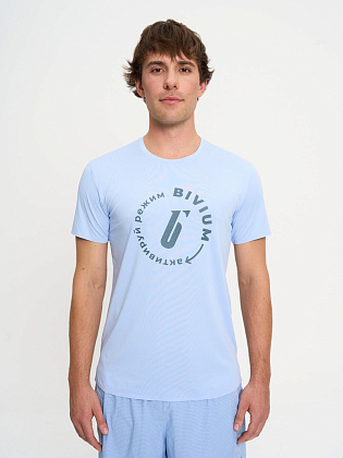 Футболка д/муж. Тайм цвет голубой