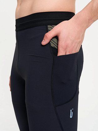 Тайтсы д/муж. Кросс 2.0 цвет черный_зеленый