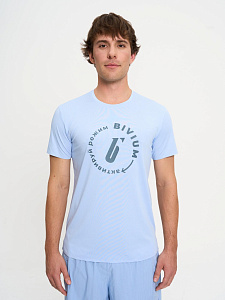 Футболка д/муж. Тайм цвет голубой