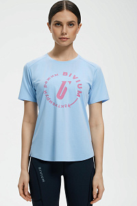 Футболка д/жен. Тайм цвет голубой