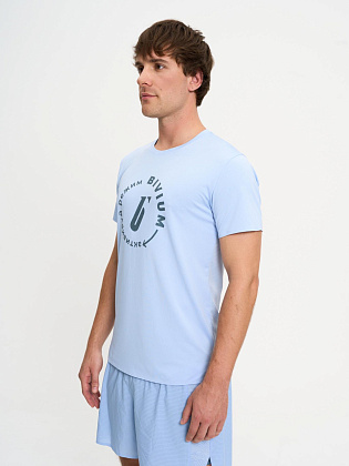 Футболка д/муж. Тайм цвет голубой