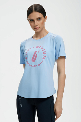 Футболка д/жен. Тайм цвет голубой