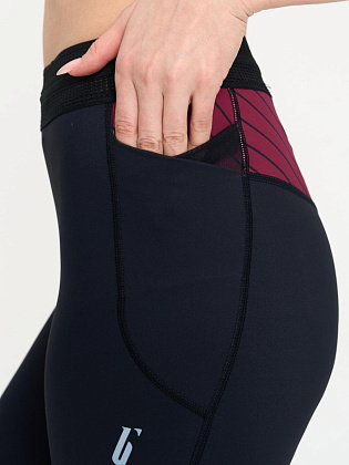 Тайтсы д/жен. Кросс 2.0 цвет черный_бордовый