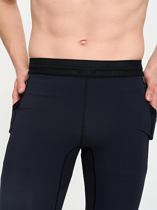 Тайтсы д/муж. Кросс 2.0 цвет черный_зеленый