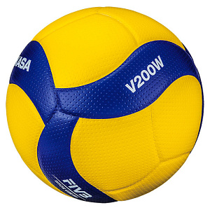 Мяч вол. "MIKASA V200W", р.5, оф.мяч FIVB, FIVB Appr, синт.кожа (микрофиб), 8 пан, клееный,зел-желт Мяч вол. "MIKASA V200W", р.5, оф.мяч FIVB, FIVB Appr, синт.кожа (микрофиб), 8 пан, клееный,зел-желт