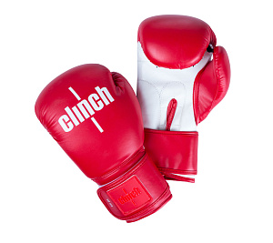 Перчатки боксерские Clinch Fight (красно-белые) 10 унц.