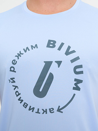 Футболка д/муж. Тайм цвет голубой